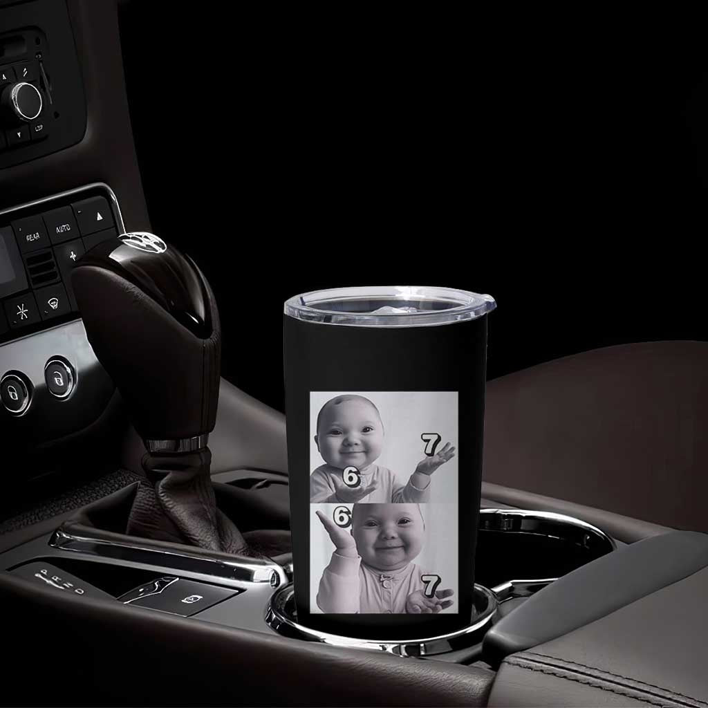 Funny Tuff Baby 67 Meme Tumbler Cup Viral AI Niche Baby Six Seven Hand Gesture - Wonder Print Shop