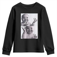 Funny Tuff Baby 67 Meme Youth Sweatshirt Viral AI Niche Baby Six Seven Hand Gesture - Wonder Print Shop