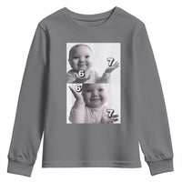 Funny Tuff Baby 67 Meme Youth Sweatshirt Viral AI Niche Baby Six Seven Hand Gesture - Wonder Print Shop