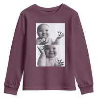 Funny Tuff Baby 67 Meme Youth Sweatshirt Viral AI Niche Baby Six Seven Hand Gesture - Wonder Print Shop