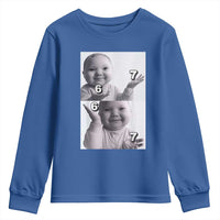 Funny Tuff Baby 67 Meme Youth Sweatshirt Viral AI Niche Baby Six Seven Hand Gesture - Wonder Print Shop