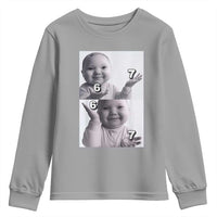 Funny Tuff Baby 67 Meme Youth Sweatshirt Viral AI Niche Baby Six Seven Hand Gesture - Wonder Print Shop