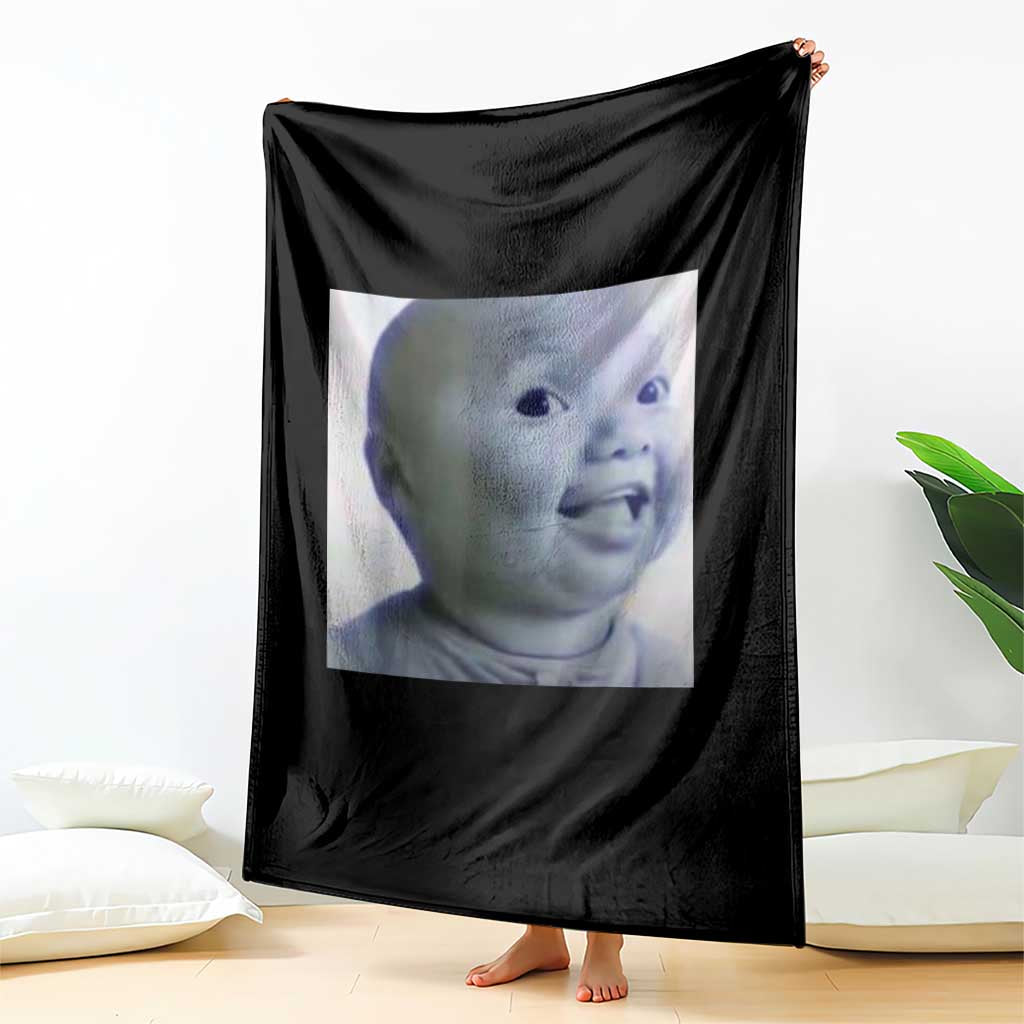 Funny Tuff Baby Side Eye Meme Throw Blanket Viral AI Niche Baby Face Reaction - Wonder Print Shop