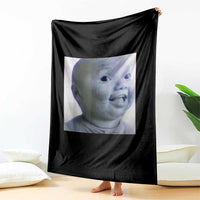 Funny Tuff Baby Side Eye Meme Throw Blanket Viral AI Niche Baby Face Reaction - Wonder Print Shop