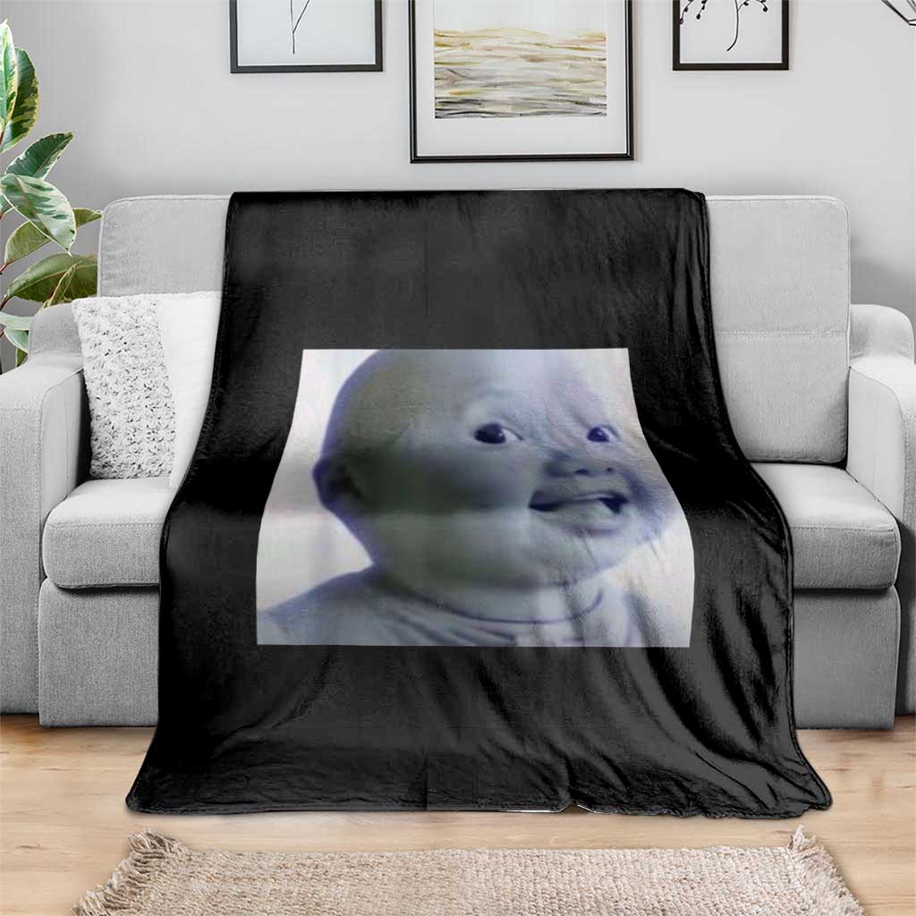 Funny Tuff Baby Side Eye Meme Throw Blanket Viral AI Niche Baby Face Reaction - Wonder Print Shop