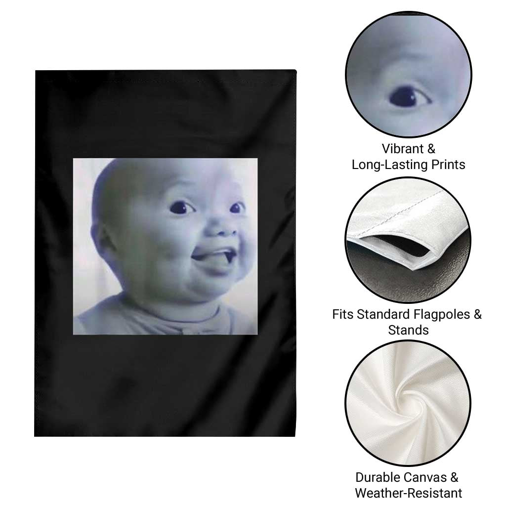 Funny Tuff Baby Side Eye Meme Garden Flag Viral AI Niche Baby Face Reaction - Wonder Print Shop