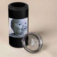 Funny Tuff Baby Side Eye Meme 4 in 1 Can Cooler Tumbler Viral AI Niche Baby Face Reaction - Wonder Print Shop