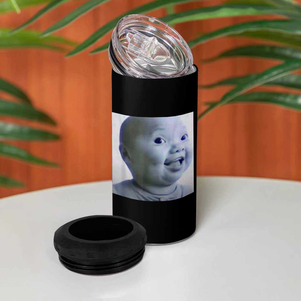 Funny Tuff Baby Side Eye Meme 4 in 1 Can Cooler Tumbler Viral AI Niche Baby Face Reaction - Wonder Print Shop