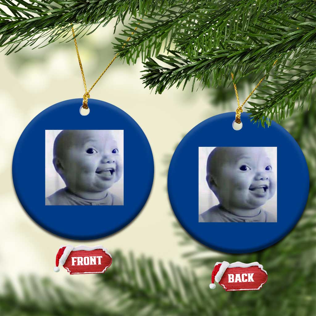 Funny Tuff Baby Side Eye Meme Ceramic Ornament Viral AI Niche Baby Face Reaction - Wonder Print Shop