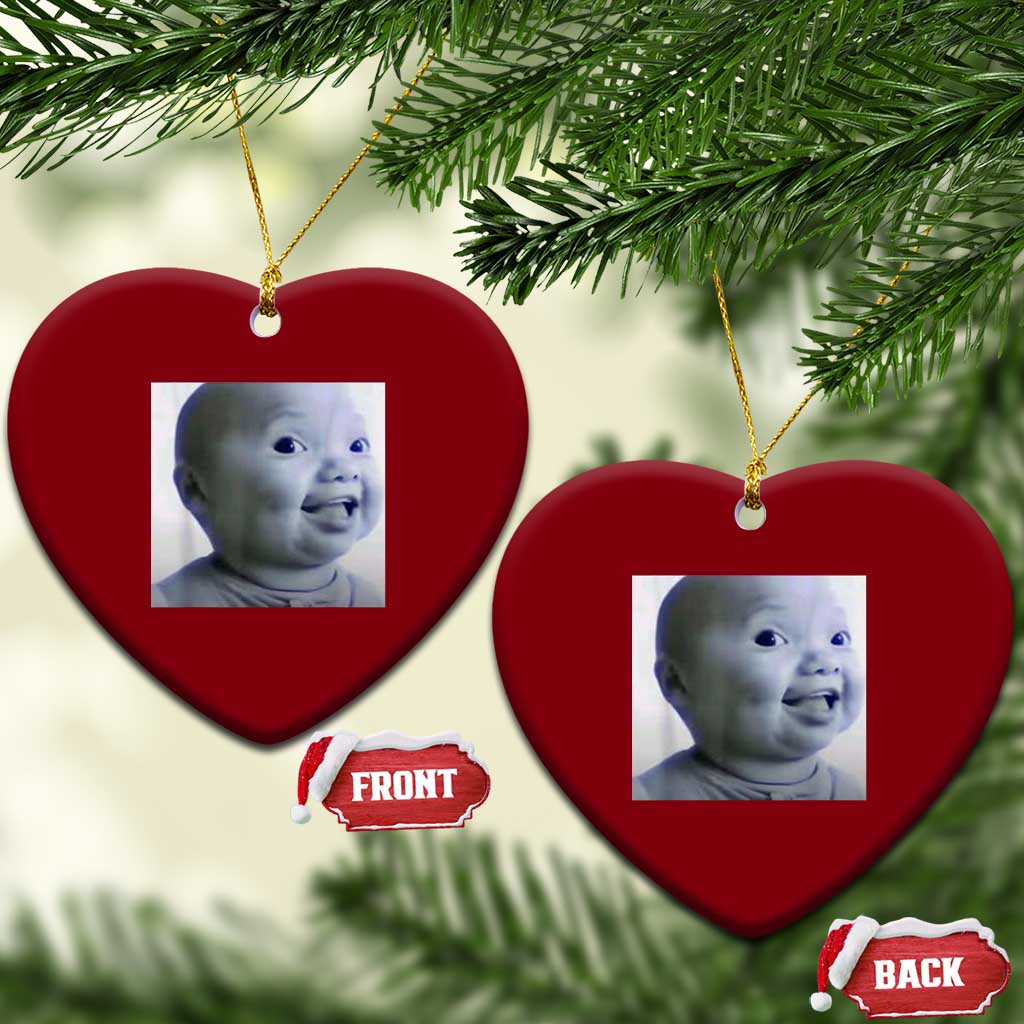 Funny Tuff Baby Side Eye Meme Ceramic Ornament Viral AI Niche Baby Face Reaction - Wonder Print Shop