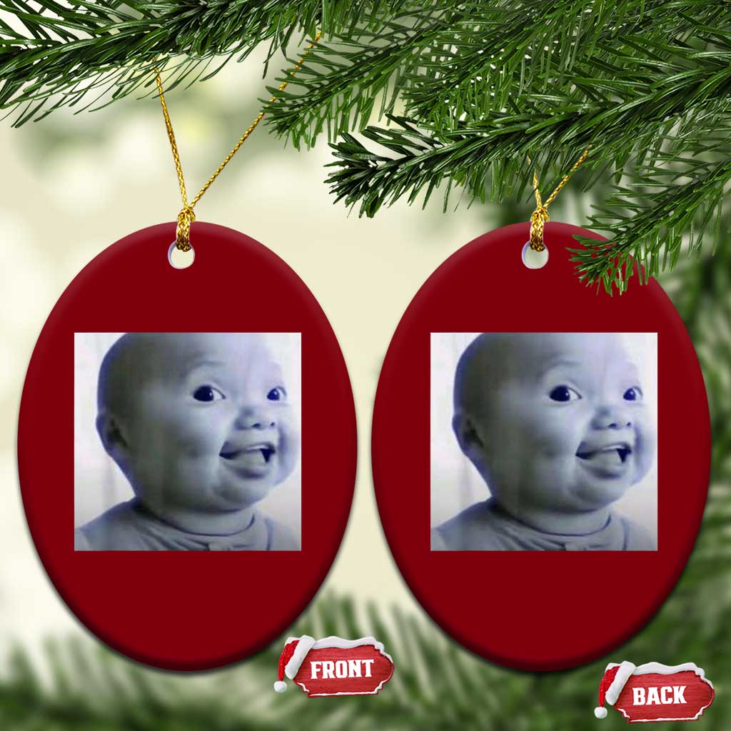 Funny Tuff Baby Side Eye Meme Ceramic Ornament Viral AI Niche Baby Face Reaction - Wonder Print Shop