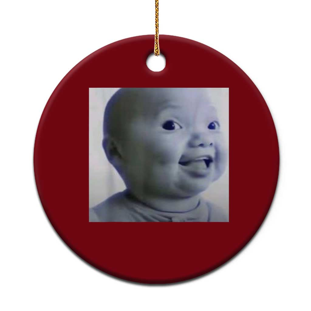 Funny Tuff Baby Side Eye Meme Ceramic Ornament Viral AI Niche Baby Face Reaction - Wonder Print Shop