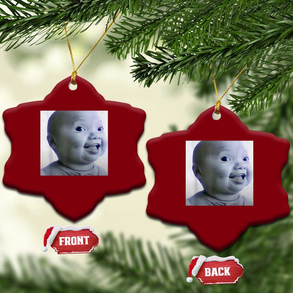 Funny Tuff Baby Side Eye Meme Ceramic Ornament Viral AI Niche Baby Face Reaction - Wonder Print Shop