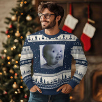 Funny Tuff Baby Side Eye Meme Ugly Christmas Sweater Viral AI Niche Baby Face Reaction - Wonder Print Shop