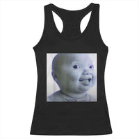 Funny Tuff Baby Side Eye Meme Racerback Tank Top Viral AI Niche Baby Face Reaction - Wonder Print Shop