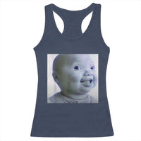 Funny Tuff Baby Side Eye Meme Racerback Tank Top Viral AI Niche Baby Face Reaction - Wonder Print Shop