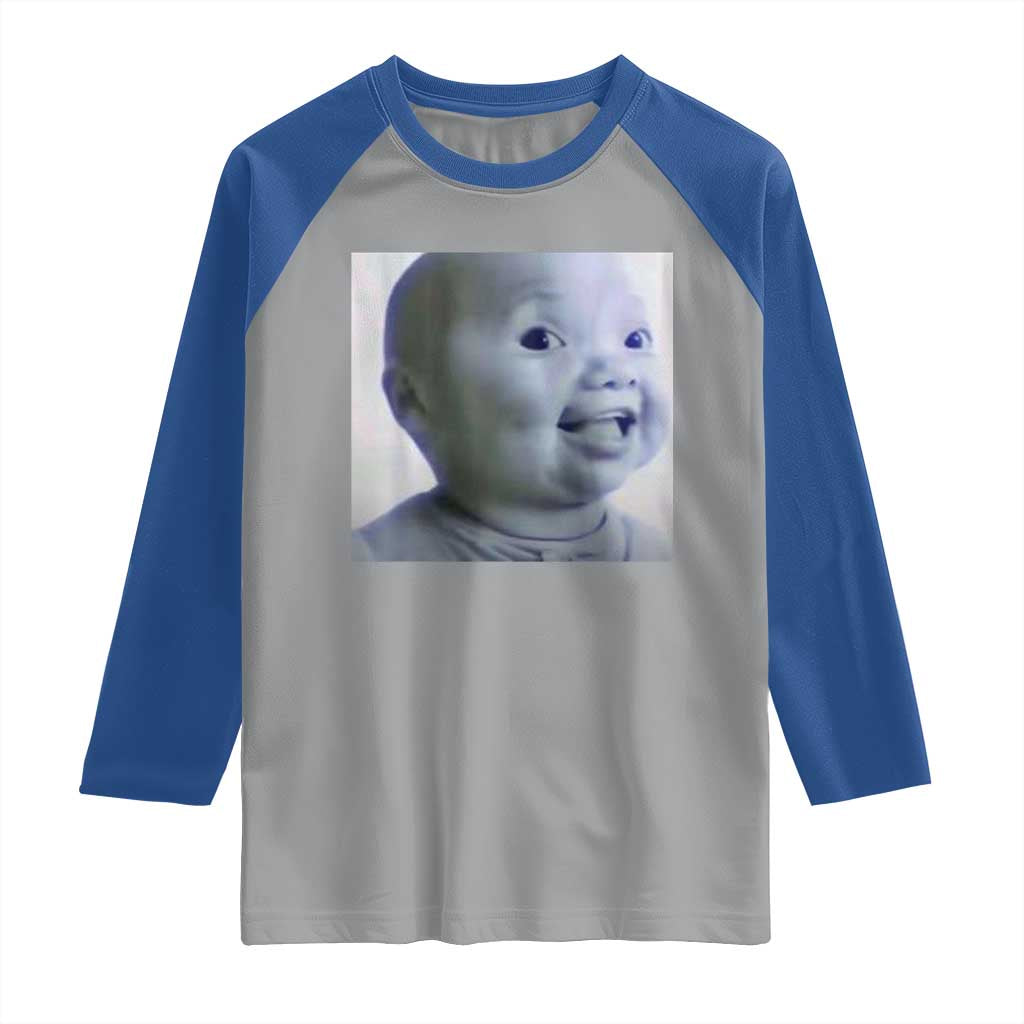 Funny Tuff Baby Side Eye Meme Raglan Shirt Viral AI Niche Baby Face Reaction - Wonder Print Shop