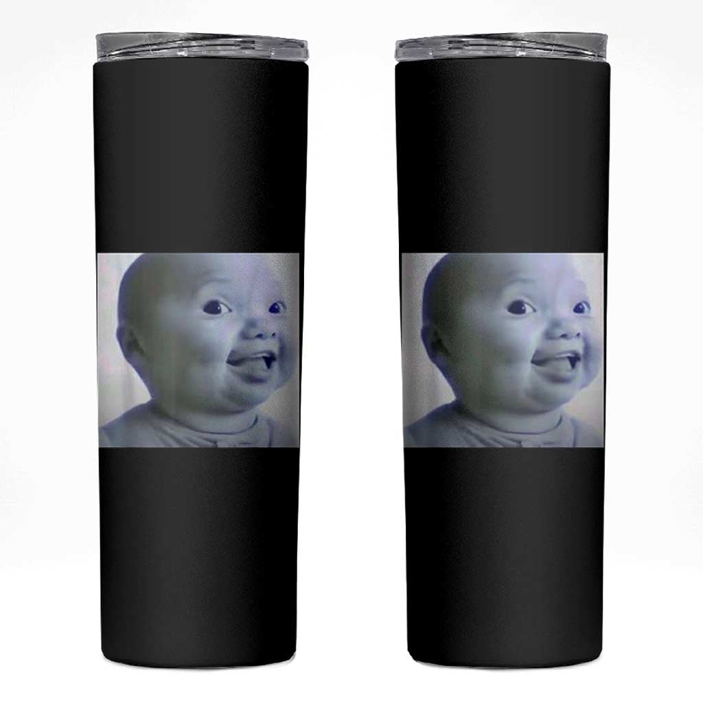Funny Tuff Baby Side Eye Meme Skinny Tumbler Viral AI Niche Baby Face Reaction - Wonder Print Shop