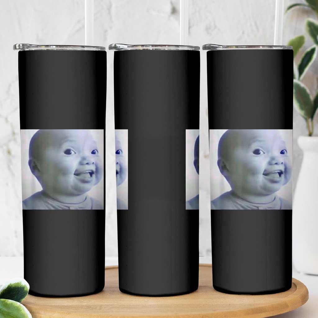 Funny Tuff Baby Side Eye Meme Skinny Tumbler Viral AI Niche Baby Face Reaction - Wonder Print Shop
