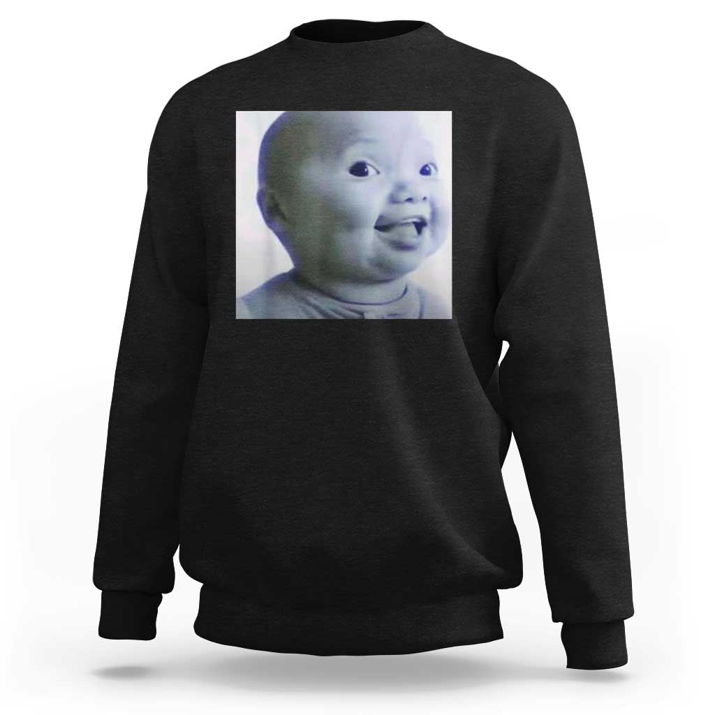 Funny Tuff Baby Side Eye Meme Sweatshirt Viral AI Niche Baby Face Reaction - Wonder Print Shop