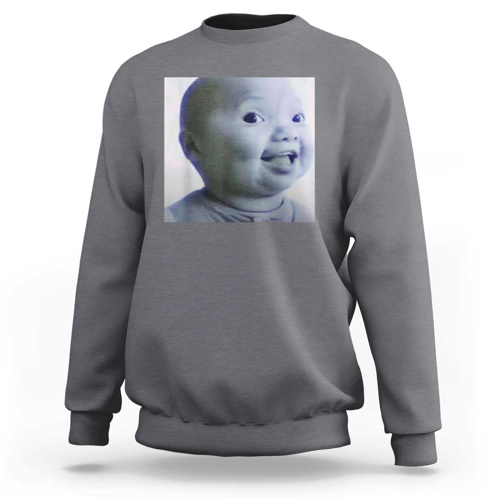 Funny Tuff Baby Side Eye Meme Sweatshirt Viral AI Niche Baby Face Reaction - Wonder Print Shop