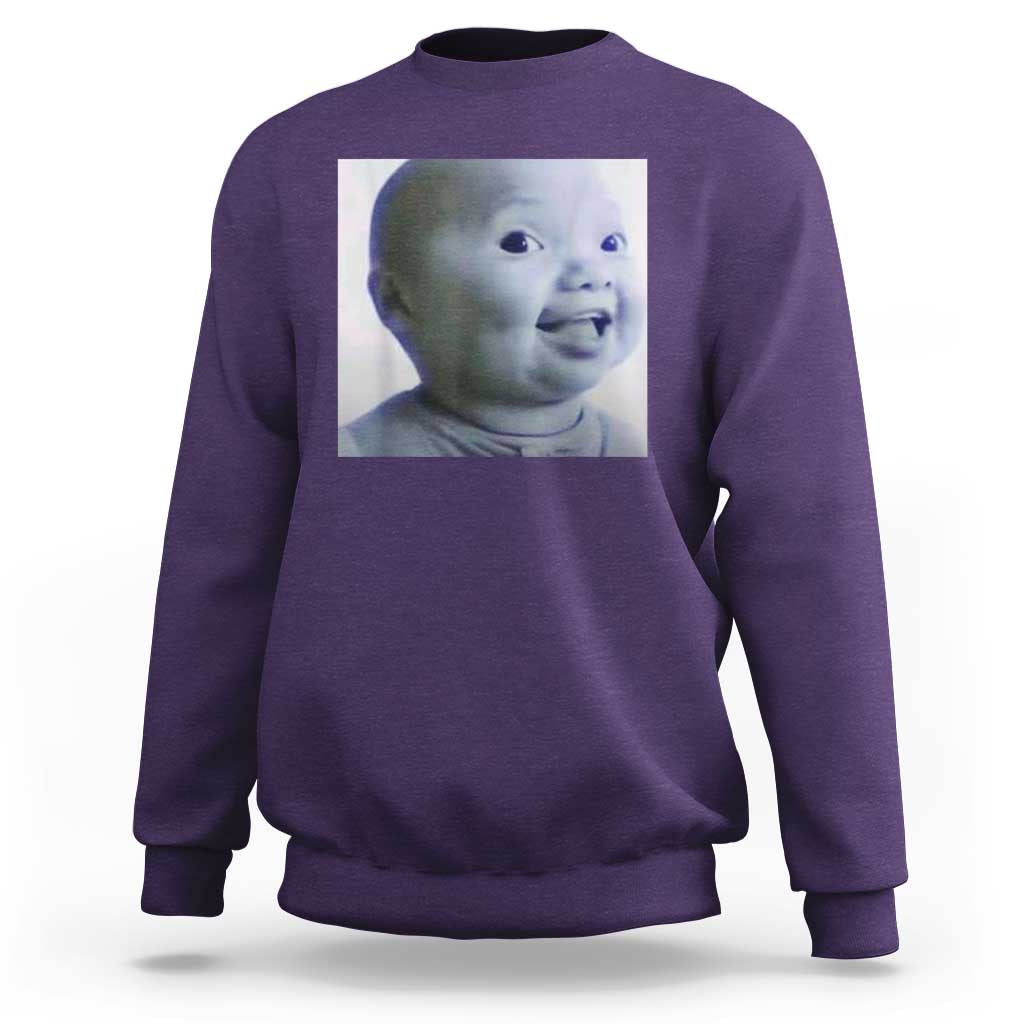 Funny Tuff Baby Side Eye Meme Sweatshirt Viral AI Niche Baby Face Reaction - Wonder Print Shop