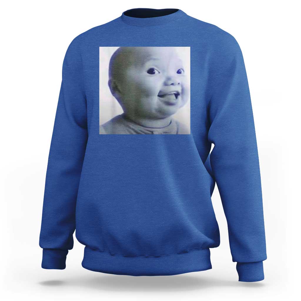 Funny Tuff Baby Side Eye Meme Sweatshirt Viral AI Niche Baby Face Reaction - Wonder Print Shop
