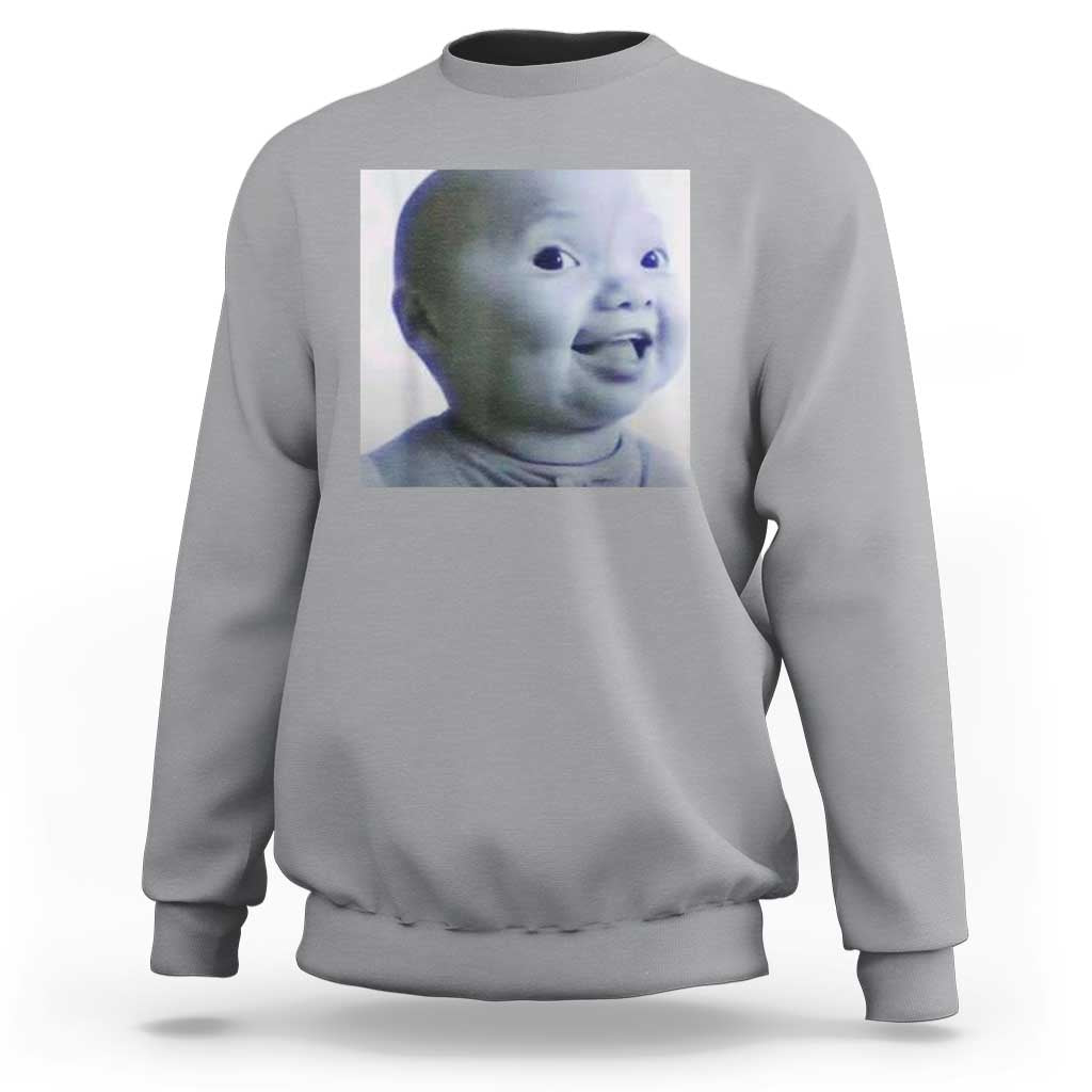 Funny Tuff Baby Side Eye Meme Sweatshirt Viral AI Niche Baby Face Reaction - Wonder Print Shop