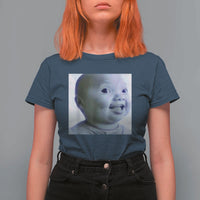 Funny Tuff Baby Side Eye Meme T Shirt For Women Viral AI Niche Baby Face Reaction - Wonder Print Shop