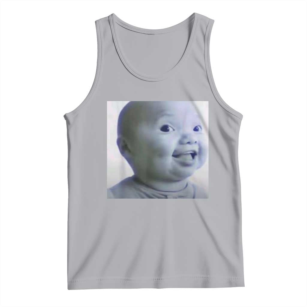 Funny Tuff Baby Side Eye Meme Tank Top Viral AI Niche Baby Face Reaction - Wonder Print Shop