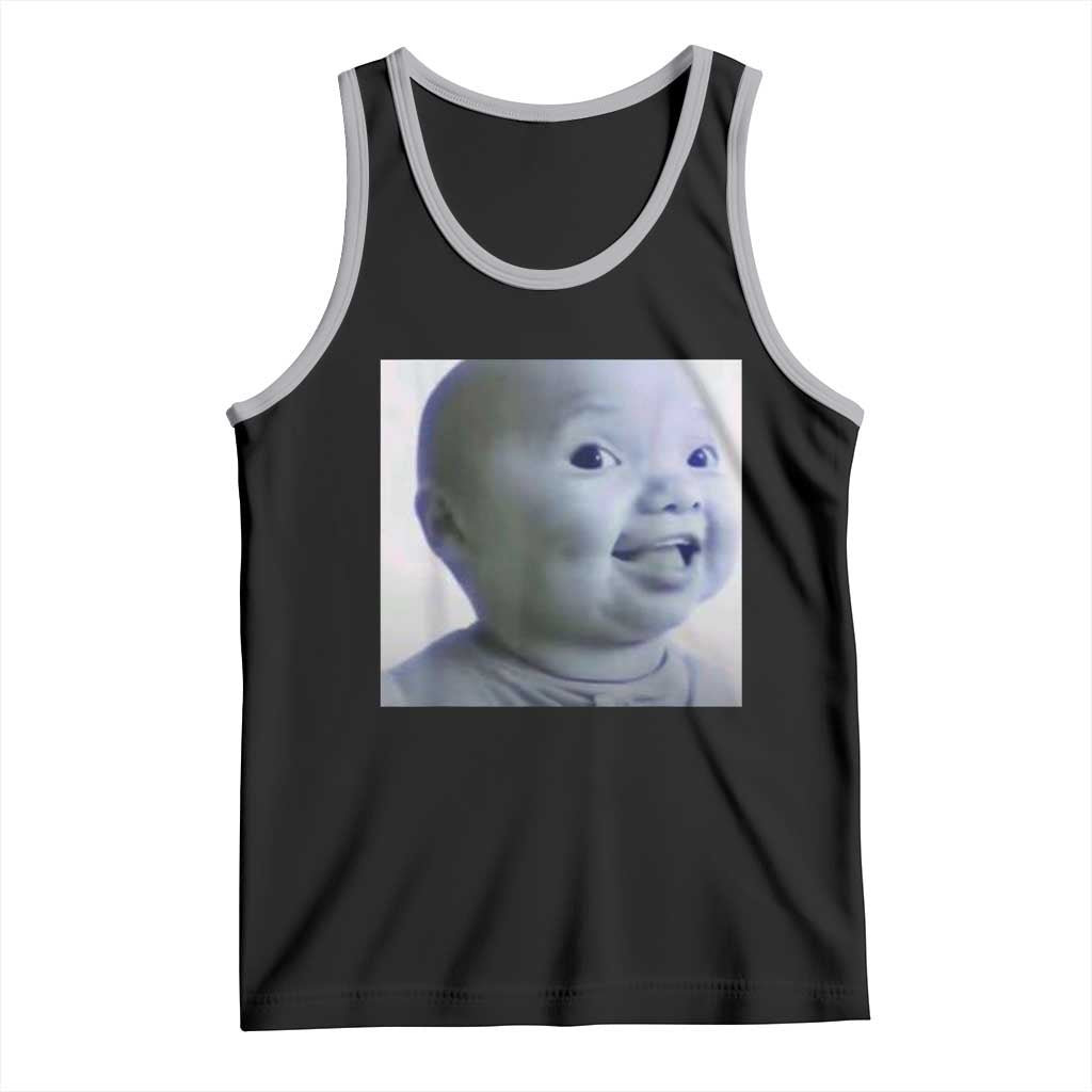 Funny Tuff Baby Side Eye Meme Tank Top Viral AI Niche Baby Face Reaction - Wonder Print Shop