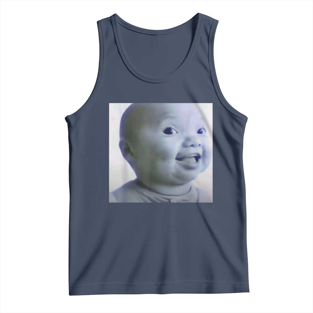 Funny Tuff Baby Side Eye Meme Tank Top Viral AI Niche Baby Face Reaction - Wonder Print Shop