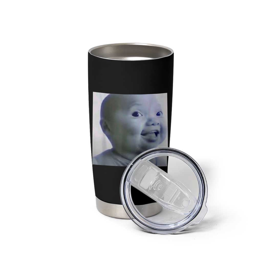 Funny Tuff Baby Side Eye Meme Tumbler Cup Viral AI Niche Baby Face Reaction - Wonder Print Shop