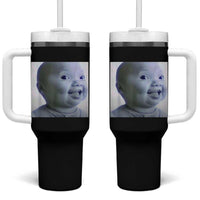 Funny Tuff Baby Side Eye Meme Tumbler With Handle Viral AI Niche Baby Face Reaction - Wonder Print Shop