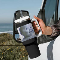 Funny Tuff Baby Side Eye Meme Tumbler With Handle Viral AI Niche Baby Face Reaction - Wonder Print Shop