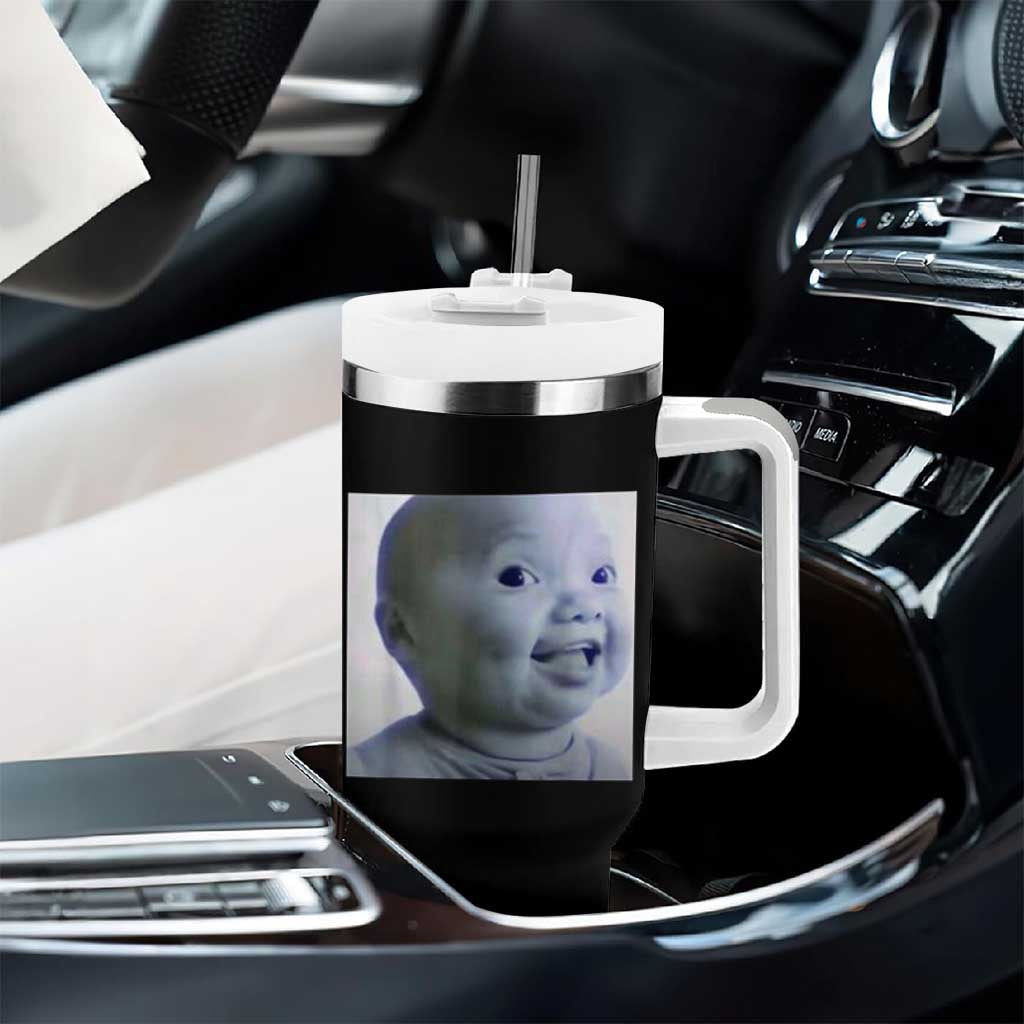 Funny Tuff Baby Side Eye Meme Tumbler With Handle Viral AI Niche Baby Face Reaction - Wonder Print Shop