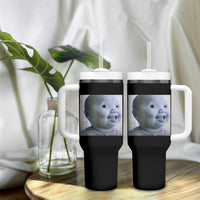 Funny Tuff Baby Side Eye Meme Tumbler With Handle Viral AI Niche Baby Face Reaction - Wonder Print Shop