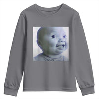 Funny Tuff Baby Side Eye Meme Youth Sweatshirt Viral AI Niche Baby Face Reaction - Wonder Print Shop
