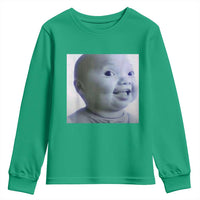 Funny Tuff Baby Side Eye Meme Youth Sweatshirt Viral AI Niche Baby Face Reaction - Wonder Print Shop