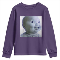 Funny Tuff Baby Side Eye Meme Youth Sweatshirt Viral AI Niche Baby Face Reaction - Wonder Print Shop