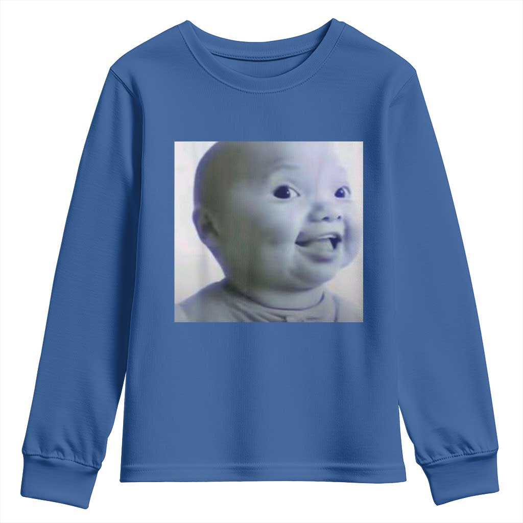Funny Tuff Baby Side Eye Meme Youth Sweatshirt Viral AI Niche Baby Face Reaction - Wonder Print Shop