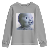 Funny Tuff Baby Side Eye Meme Youth Sweatshirt Viral AI Niche Baby Face Reaction - Wonder Print Shop
