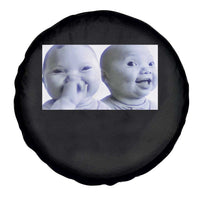Funny Double Trouble Tuff Baby Meme Spare Tire Cover Viral AI Niche Baby Holding Laugh Duo Reaction - Wonder Print Shop