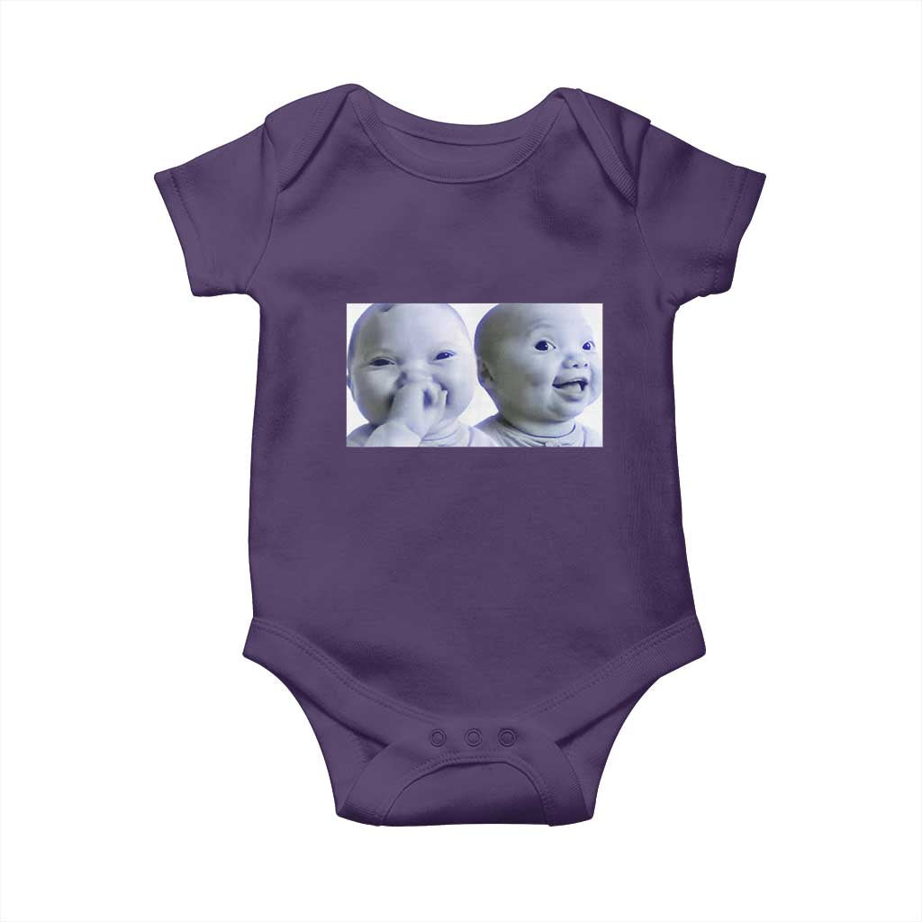 Funny Double Trouble Tuff Baby Meme Baby Onesie Viral AI Niche Baby Holding Laugh Duo Reaction - Wonder Print Shop