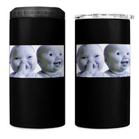 Funny Double Trouble Tuff Baby Meme 4 in 1 Can Cooler Tumbler Viral AI Niche Baby Holding Laugh Duo Reaction - Wonder Print Shop