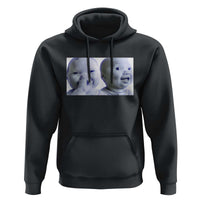 Funny Double Trouble Tuff Baby Meme Hoodie Viral AI Niche Baby Holding Laugh Duo Reaction - Wonder Print Shop
