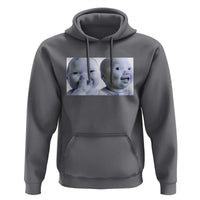 Funny Double Trouble Tuff Baby Meme Hoodie Viral AI Niche Baby Holding Laugh Duo Reaction - Wonder Print Shop