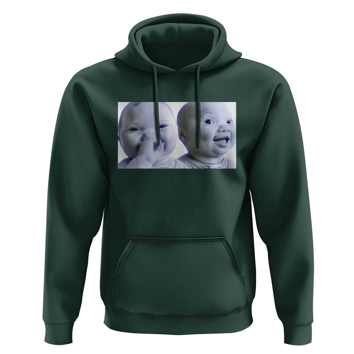 Funny Double Trouble Tuff Baby Meme Hoodie Viral AI Niche Baby Holding Laugh Duo Reaction - Wonder Print Shop
