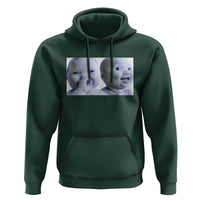 Funny Double Trouble Tuff Baby Meme Hoodie Viral AI Niche Baby Holding Laugh Duo Reaction - Wonder Print Shop