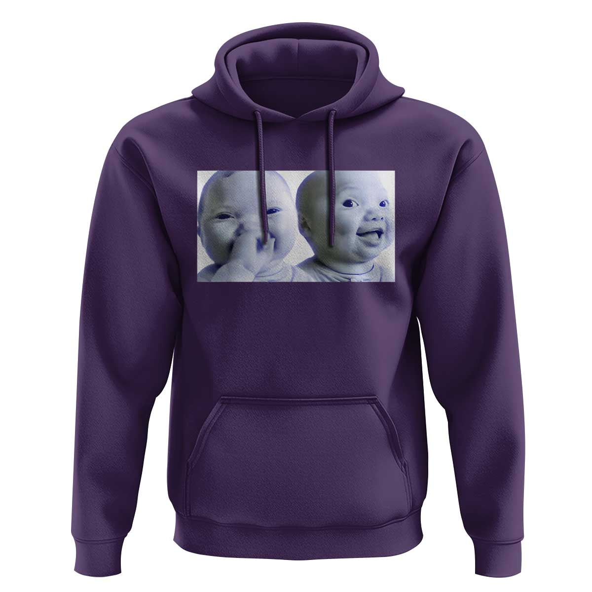 Funny Double Trouble Tuff Baby Meme Hoodie Viral AI Niche Baby Holding Laugh Duo Reaction - Wonder Print Shop